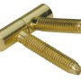 Zwei verzinkte Einbohrbänder (Ø 10 mm) aus Stahl für Möbelbeschläge.
