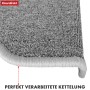 Detailaufnahme: Graue, halbrunde KARAT Stufenmatte London Pro mit geketteltem Rand.