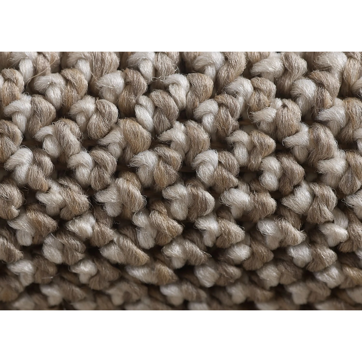 Nahaufnahme: Ayyildiz Kurzflorteppich Loom 4300, braun-meliert, Schlingenstruktur.