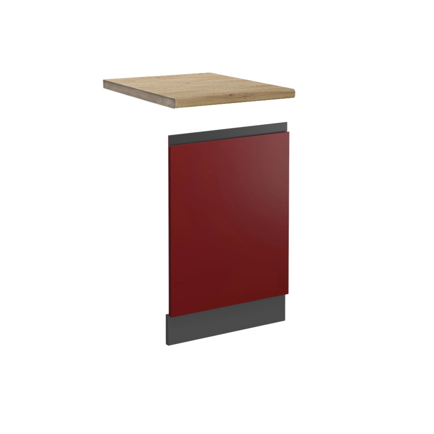 Thumbnail - Vicco Frontblende R-Line Geschirrspüler Fronttür Rot/Anthrazit 45 cm AP Eiche