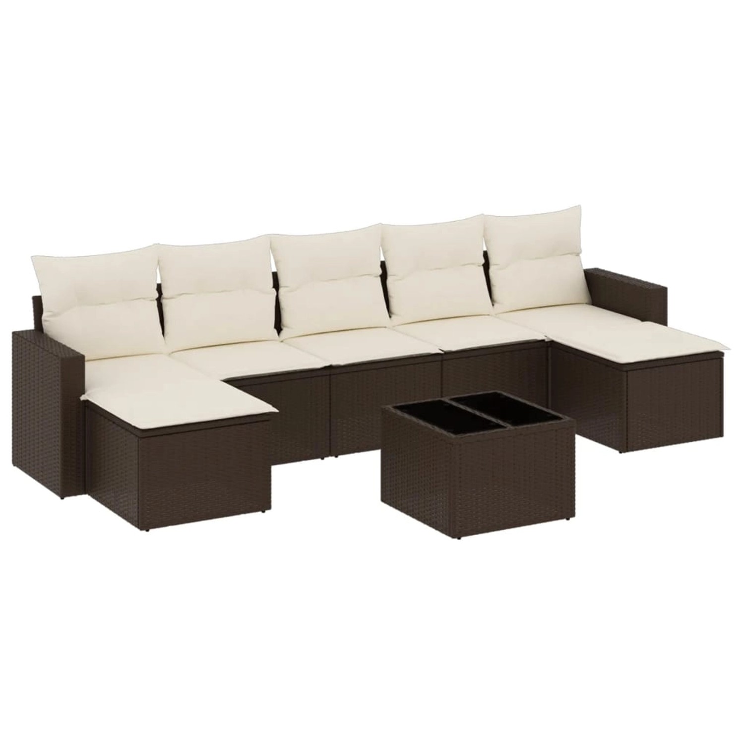 vidaXL 8-Tlg Garten-Sofagarnitur mit Kissen Braun Poly Rattan 3219343 günstig online kaufen