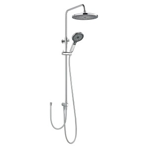 Schöner Wohnen Duschsystem Biella, chrom, mit Kopf- und Handbrause für ein entspannendes Duscherlebnis.