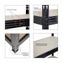 PROREGAL Mega Deal 4x Profi Schwerlastregal Rhino HxBxT 200x240x70cm 5 Spanplatten-Ebenen 8mm Fachlast 450kg Schwarz_4