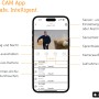 App-Ansicht der Steinel L 625 CAM Außenleuchte mit QHD-Kamera, zeigt Live-Aufnahmen und Einstellungen.