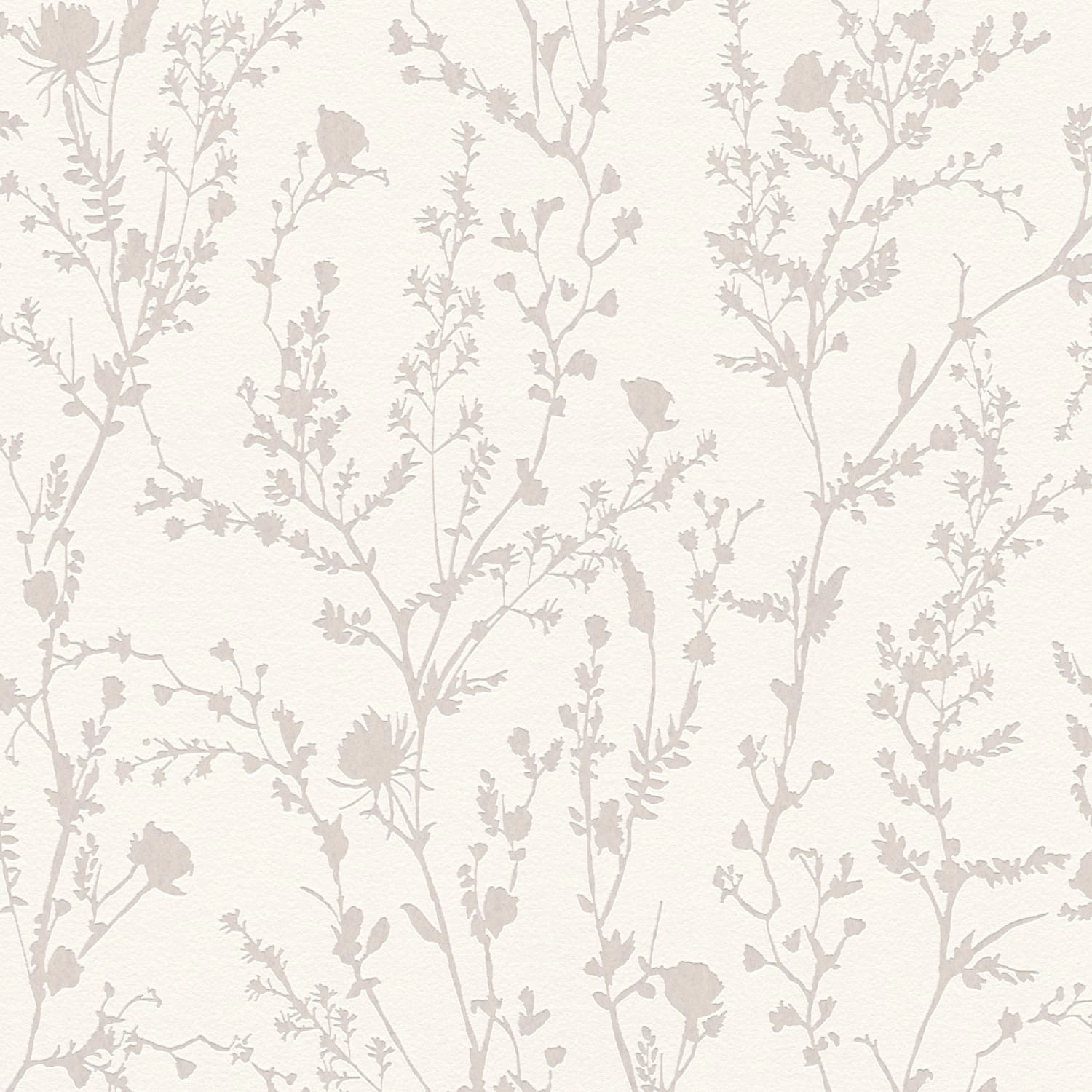PROFHOME 395464-GU Ton-in-Ton Tapete Floral schimmernd Weiß Grau 0,53 m x 1 günstig online kaufen