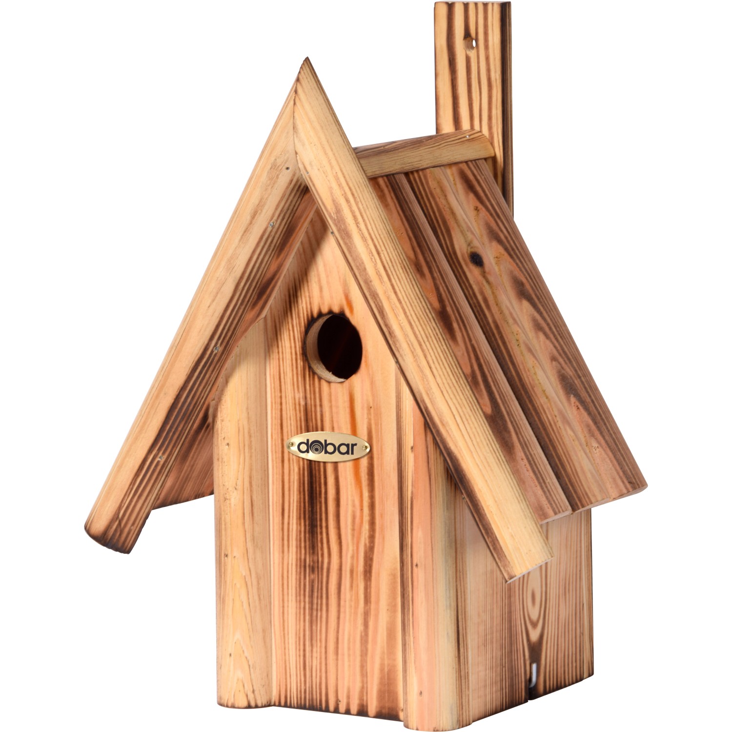 Dobar Geflammter Nistkasten mit Spitzdach 25,5 cm x 17,5 cm x 33 cm Kiefer