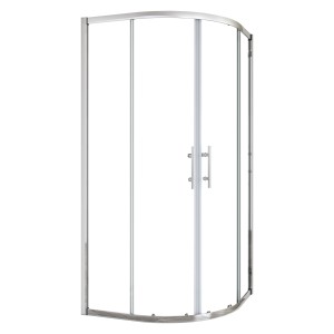 AICA Runddusche 100x100cm mit Drehtür, Viertelkreis Duschkabine aus ESG-Glas.