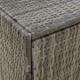 Detailansicht: Grauer vidaXL Gartenschrank aus Poly Rattan, wetterfest und robust.