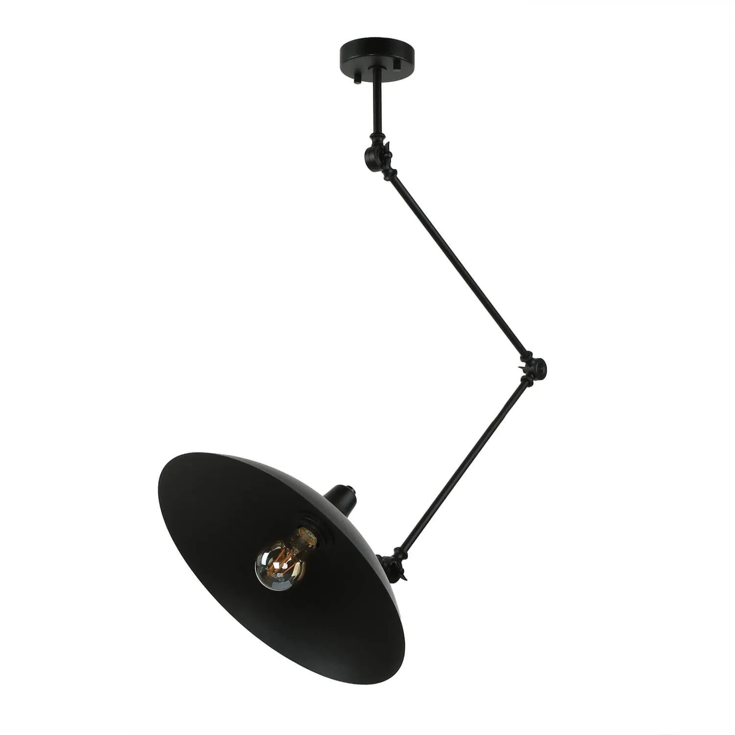 EASYLIGHT Deckenleuchte Verstellbar Metall Gelenkarm Schwarz E27 Retro Design