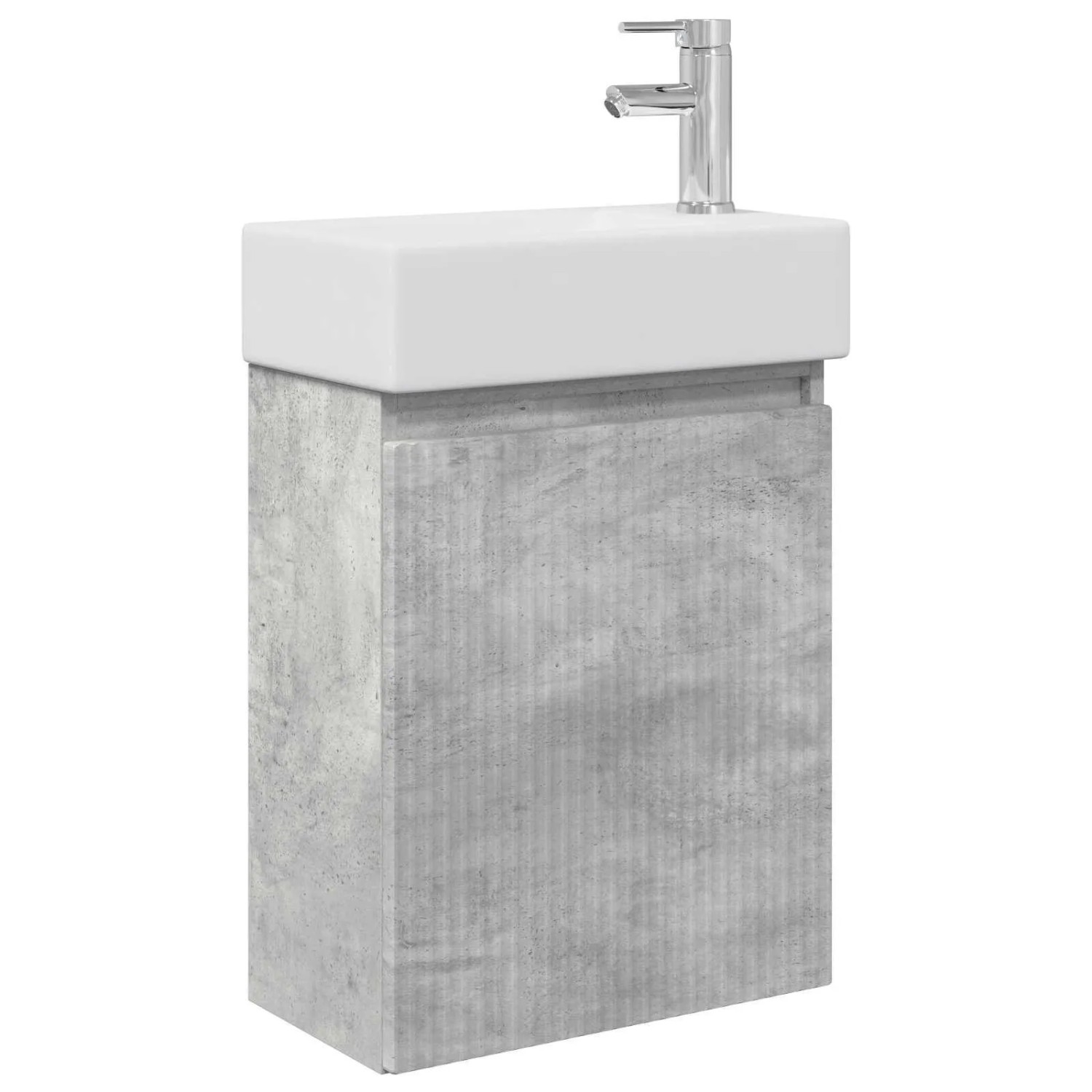 vidaXL Badezimmer Waschtischunterschrank mit Wasserhahn Betongrau 889454
