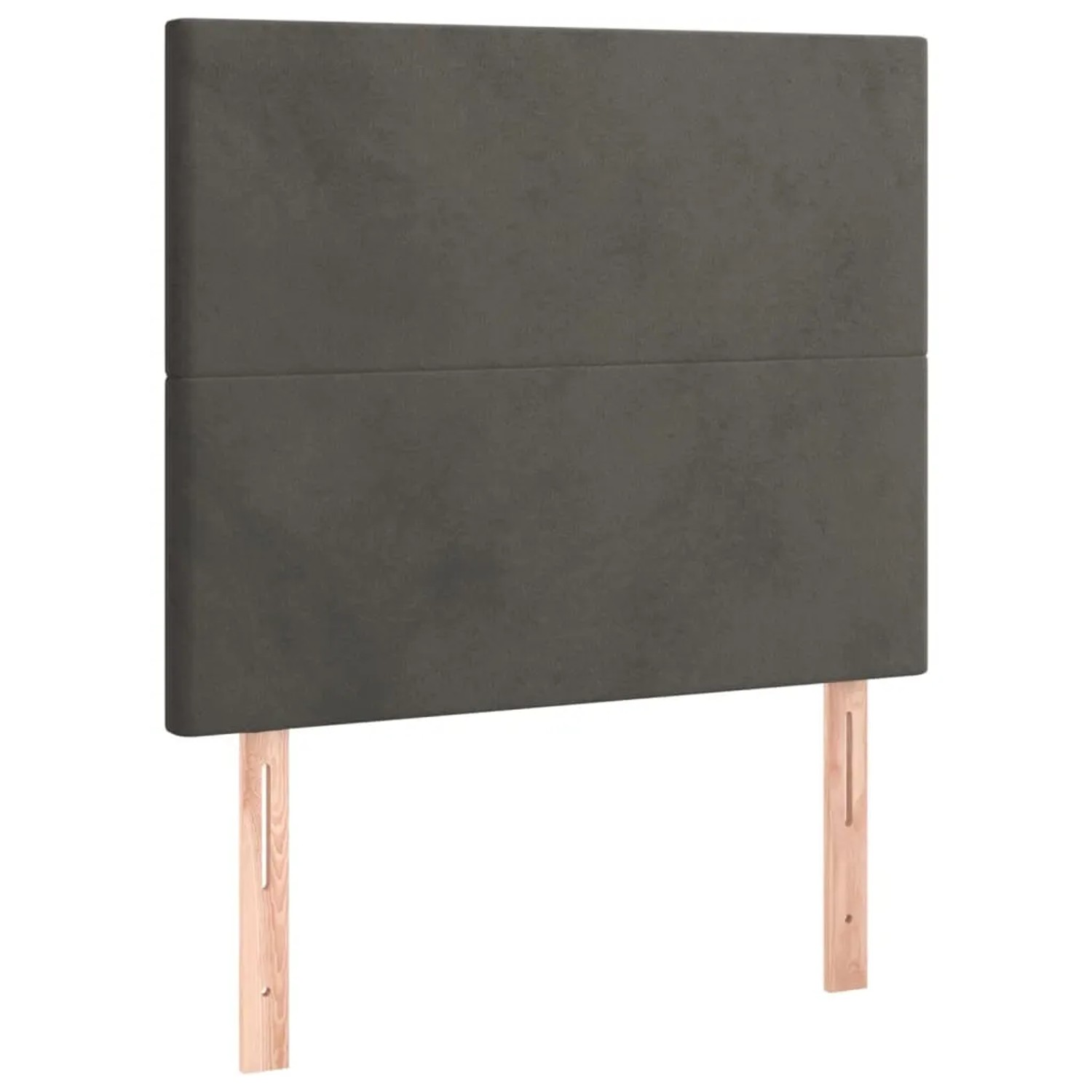 Boxspringbett vidaXL, dunkelgrau, 80x200 cm, Samt. Bett mit Kopfteil und Holzfüßen.
