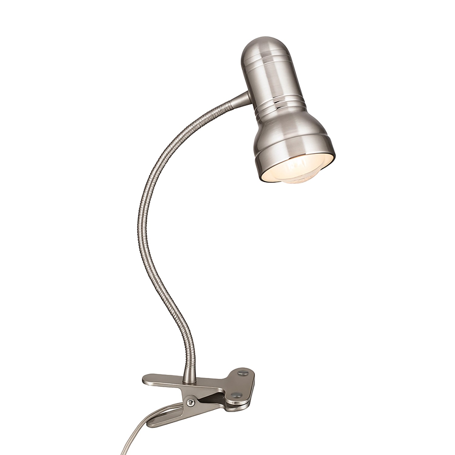 Orion Leuchten Klemmleuchte Wilhelm Schwanenhals 1 x E27 Satin günstig online kaufen