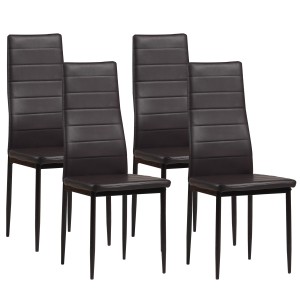 Albatros Esszimmerstühle MILANO, 4er Set, schwarz, Kunstleder, modernes Design.