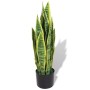 Künstliche Sansevieria Bogenhanf, 65 cm hoch, im schwarzen Topf. Dekorative Kunstpflanze für Innenräume.