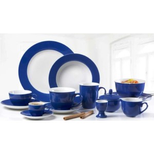 Ritzenhoff & Breker Doppio Tafelservice, 8-teilig, Indigo Blau, Geschirr-Set aus Porzellan.