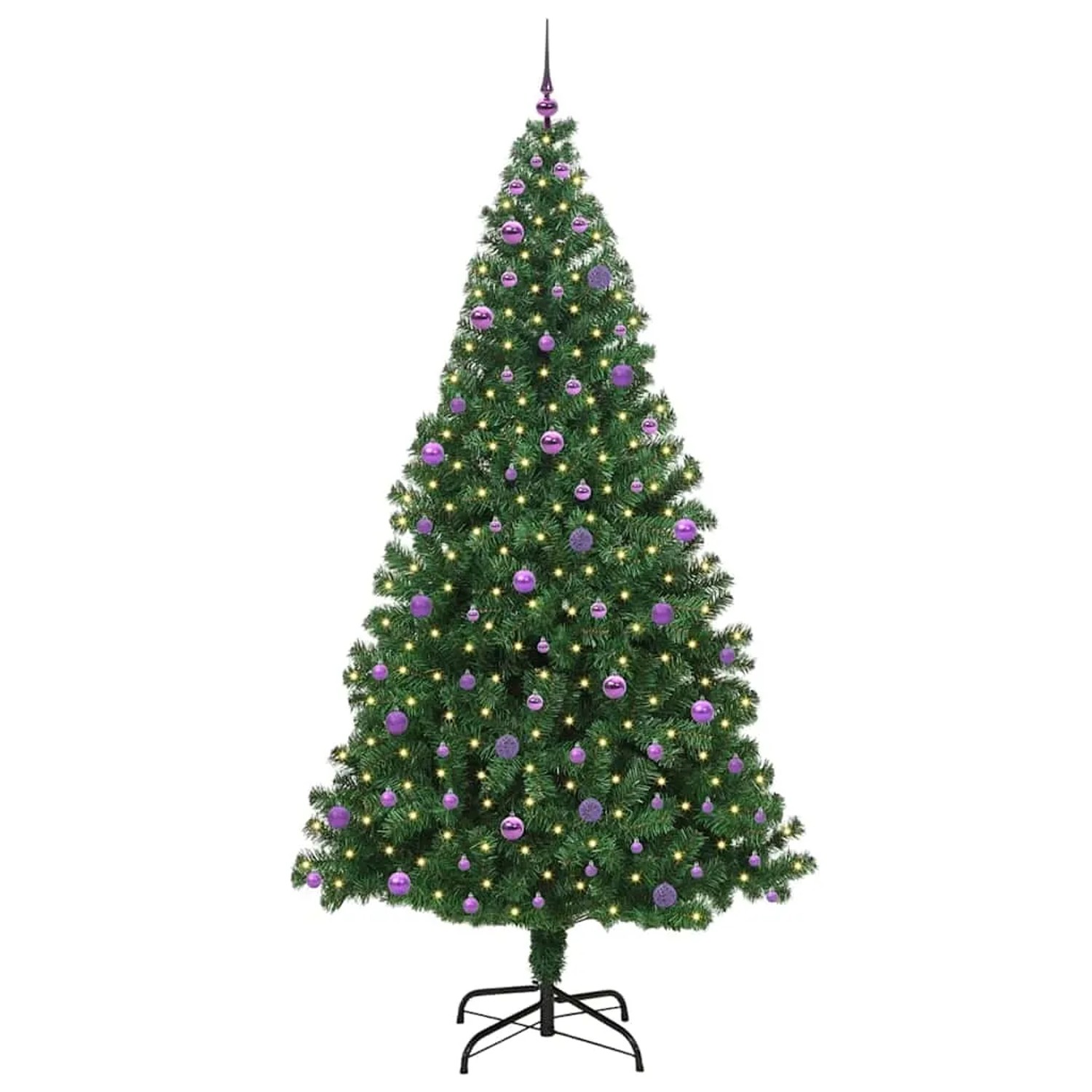 vidaXL Künstlicher Weihnachtsbaum mit 300 LEDs mit Ständer Grün 240 cm 3396937