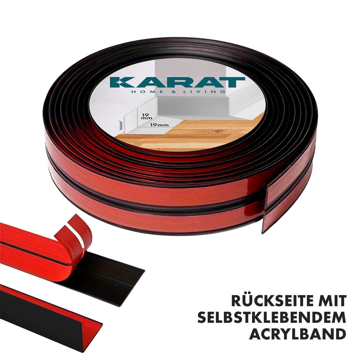 Selbstklebende Sockelleisten Streifen - Flexible Zierleisten 200cm Zum Abziehen & Aufkleben