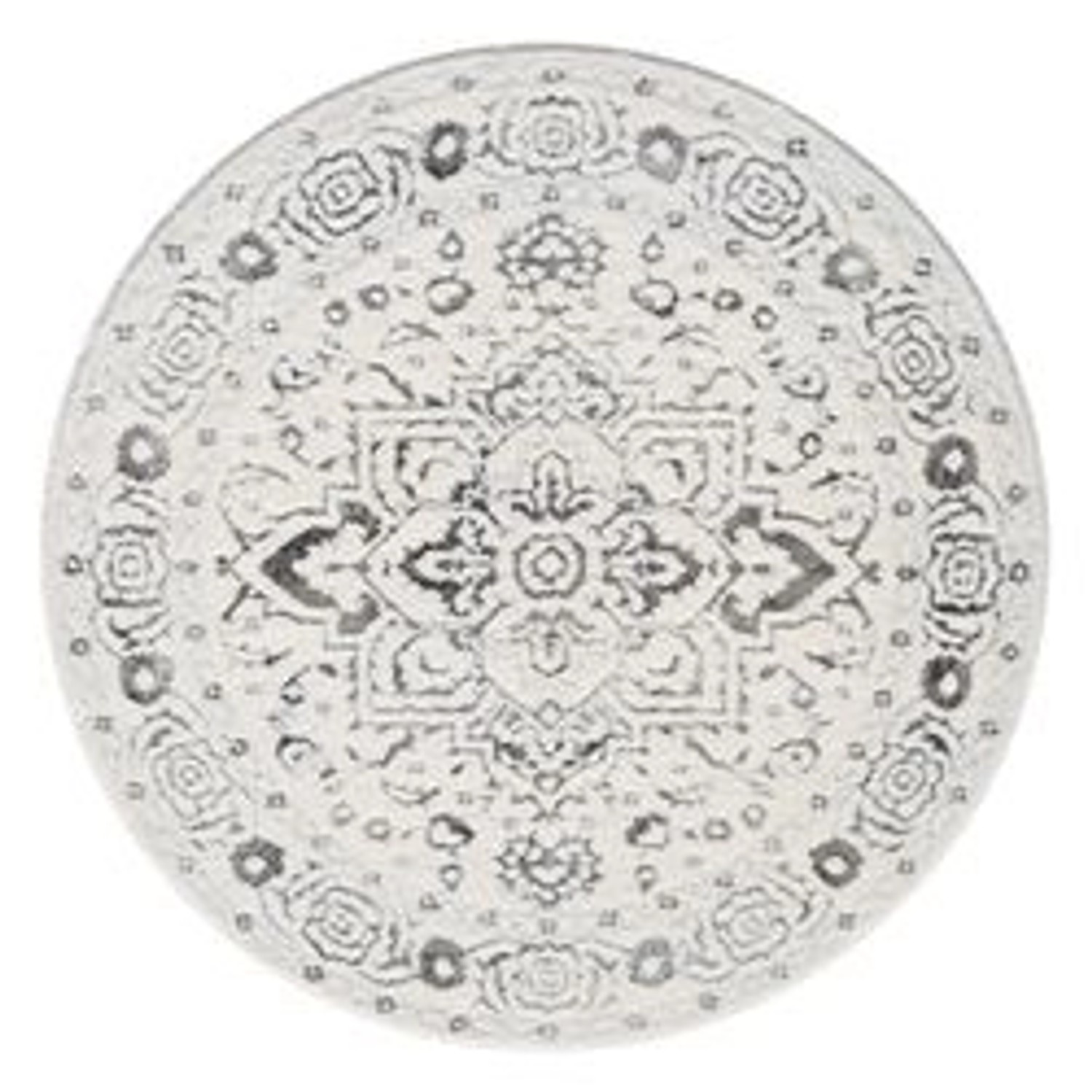 payé Teppich Ello 0638 Boho Flachflor Rund 200x200 cm Grau