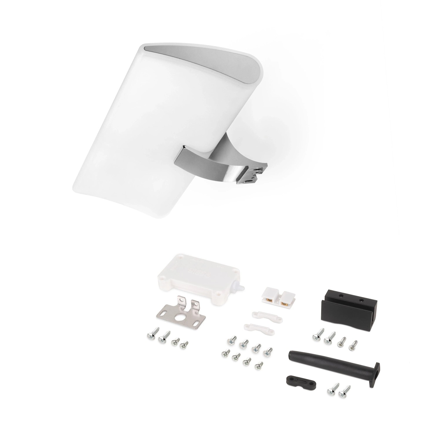 Emuca LED-Strahler Leo für Badezimmerspiegel AC 230 V 50 Hz ohne Konverter L280 mm Kaltweißes Licht 5700 K Kunststoff Schwarz Lackiert