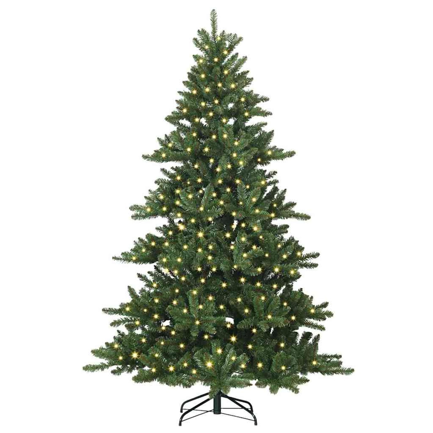 vidaXL Künstlicher Klappbarer Weihnachtsbaum mit 300 LEDs 180 cm PVC 3397662