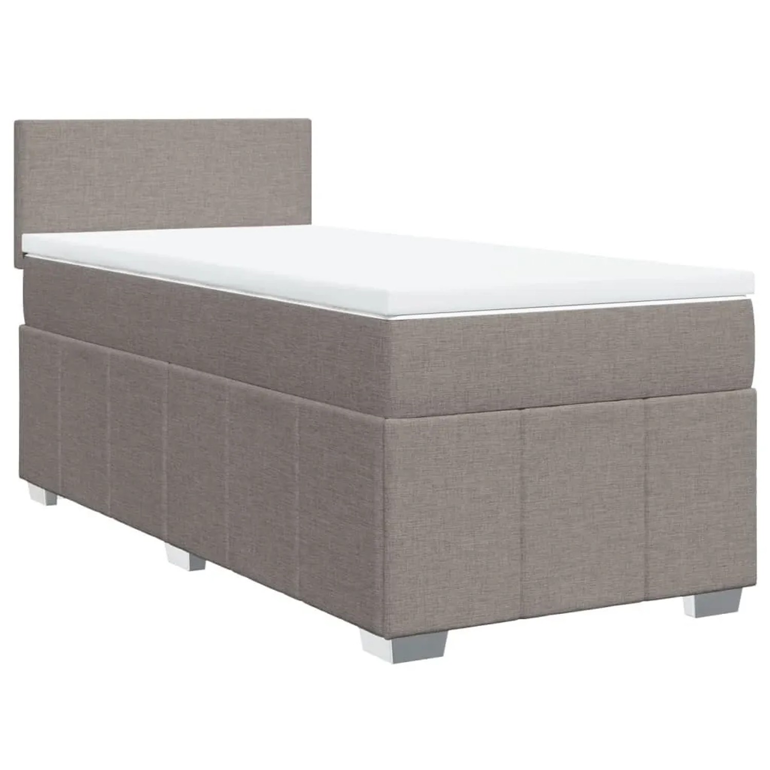 vidaXL Boxspringbett mit Matratze Taupe 90x200 cm Stoff 3286948