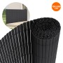 Anthrazitfarbene PVC Sichtschutzmatte (100x500 cm) als Wind- und Sichtschutzzaun für Garten und Balkon.