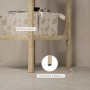 Detailaufnahme: HOMCOM Badregal aus Bambus mit 3 Ebenen, Naturholz, mit erhöhtem Sockel und Schutzkappen.