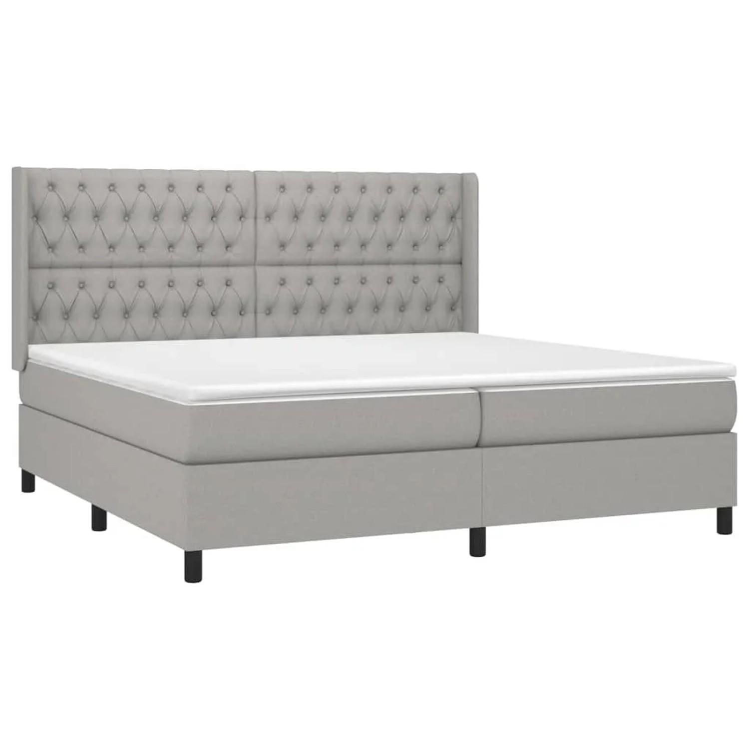 vidaXL Boxspringbett mit Matratze & LED Hellgrau 200x200 cm Stoff 3138581 günstig online kaufen