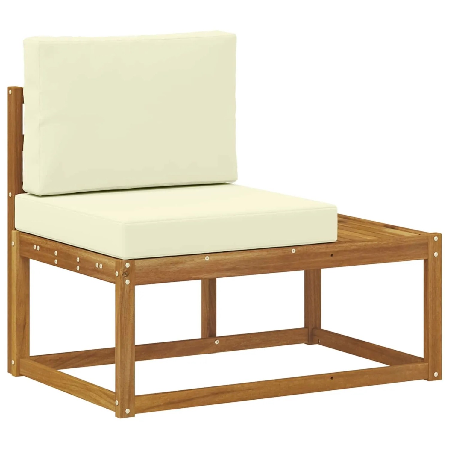 vidaXL Outdoor End Sofa Natur 91 x 63 x 73 cm Massivholz Akazie 900474
