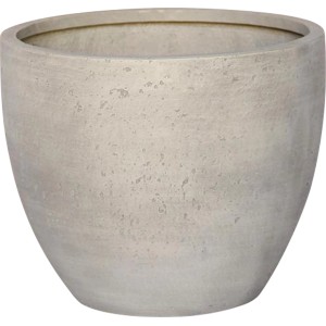 Grauer Blumentopf Poroso in Beton-Optik, 35,5 cm, aus Fibreclay für den Außenbereich.