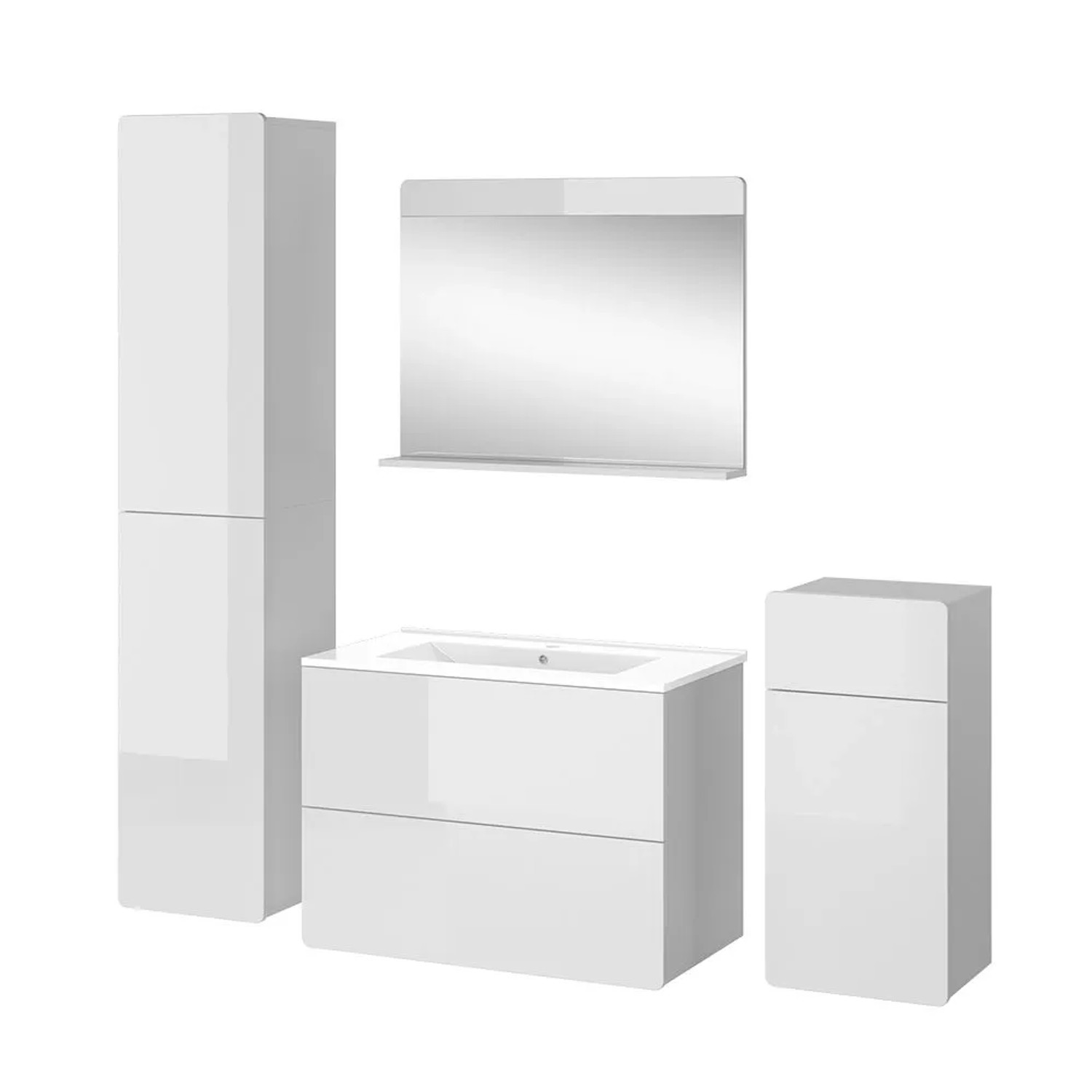 Vicco Badmöbel-Set Izan Weiß 80 x 59 5-teilig