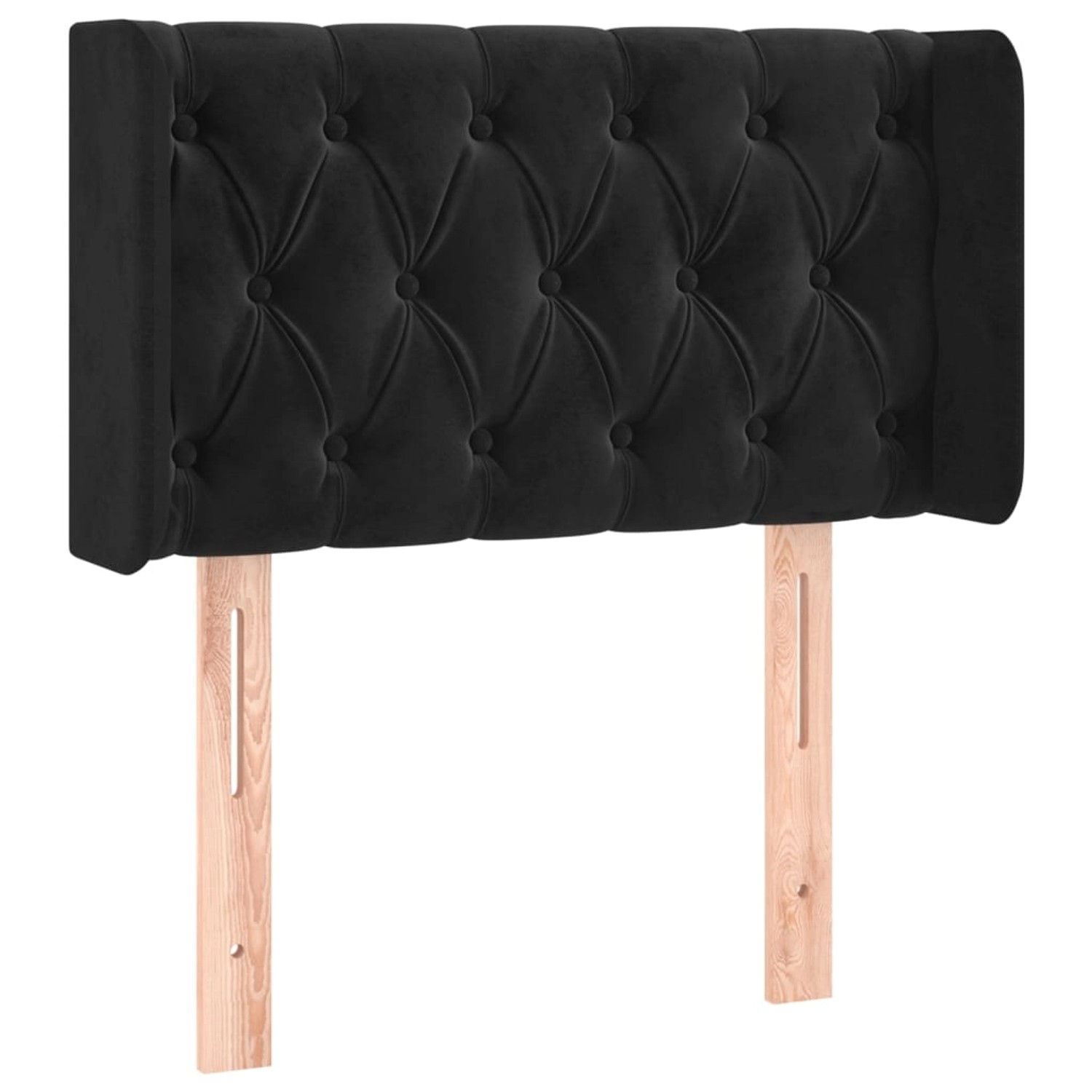 vidaXL LED Kopfteil Schwarz 83x16x78/88 cm Samt 3123604