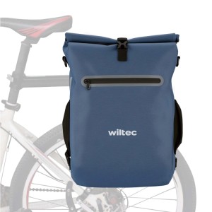 Wiltec Gepäckträgertasche Blau 20L Fahrradtasche Rucksack Gepäcktasche