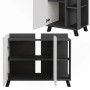 Vicco Badmöbel-Set Karen, Anthrazit/Weiß, 4-teilig mit Waschbeckenunterschrank und Spiegelschrank.