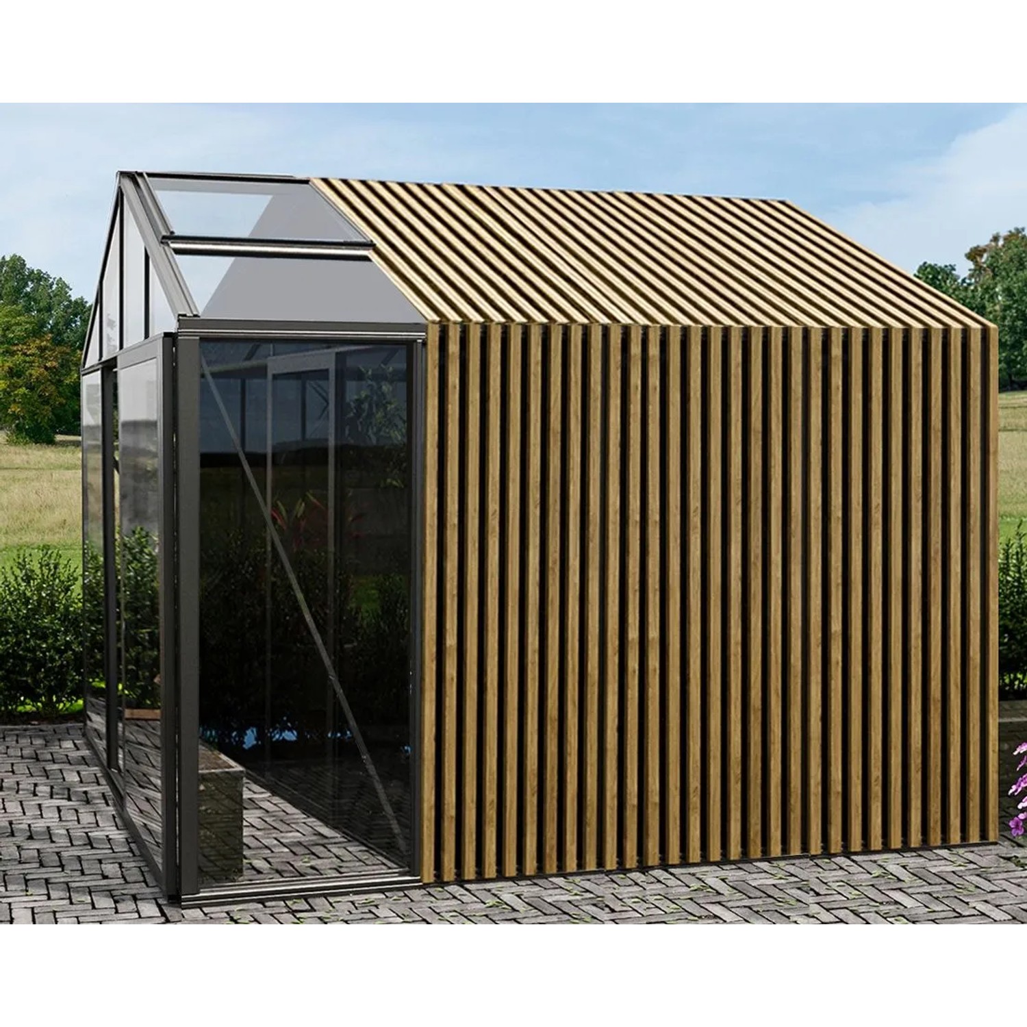 Bloomcabin Premium-Qualität Gewächshaus Klassik mit Grossem Integriertem Stauraum mit Accoya-Fusion GHCLSAF3