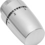 Thermostatventil in Chrom, Durchgangsform, zur Heizungsinstallation und Temperaturregelung.