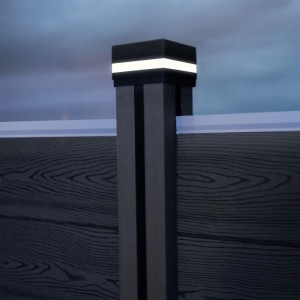 Home Deluxe Callux Pfostenabdeckung mit Solar LED, 6er Set, für Zaunbau und Sichtschutz.
