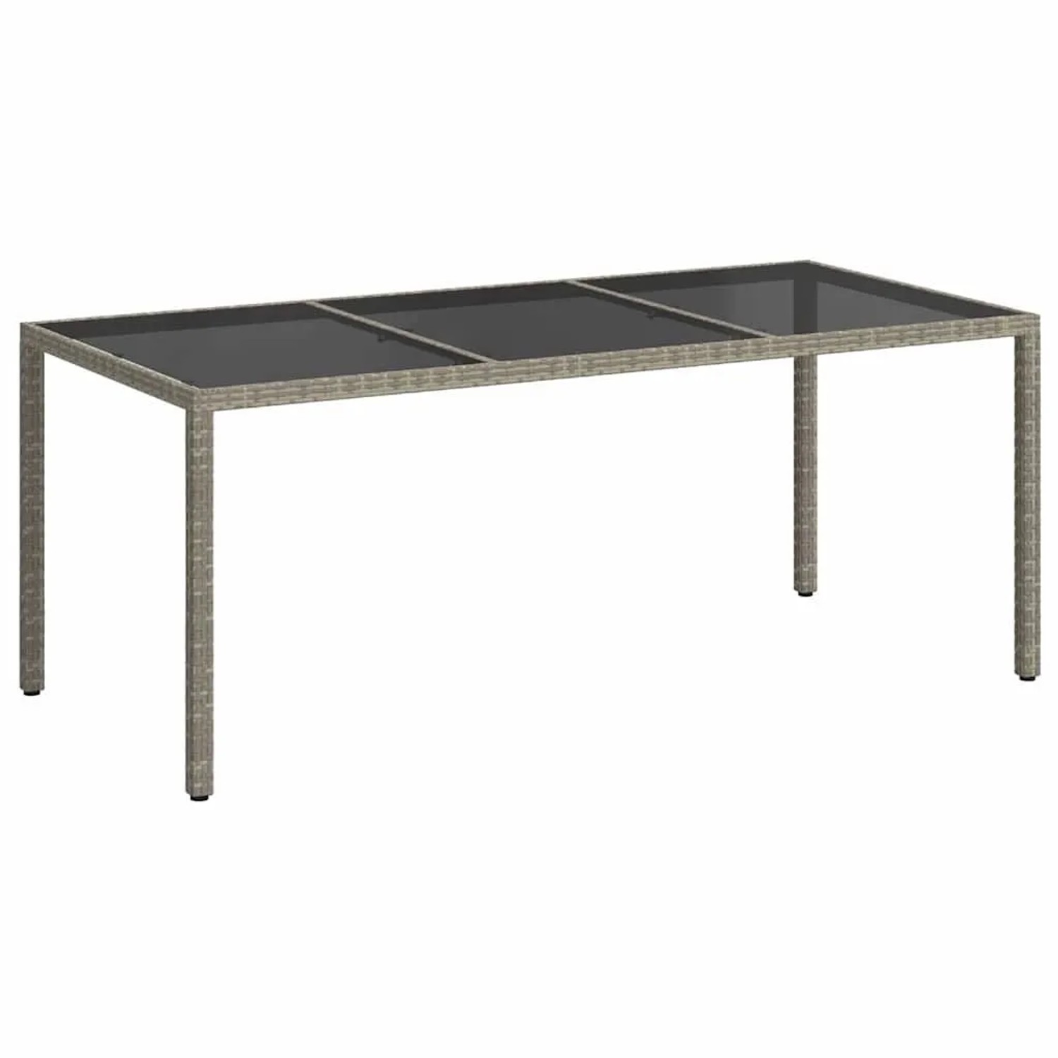 Furnicato Gartentisch Poly Rattan Grau Schwarz 190x90x75 Cm