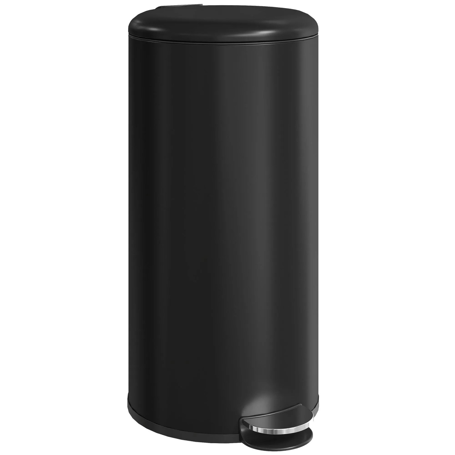 HOMCOM Trash Can Metall Kunststoff 36L x 30B x 63,5H cm Schwarz