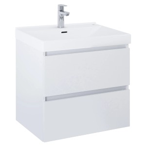 Roca Waschtischunterschrank Evelyne Basic, 60 cm, Weiß Matt mit 2 Schubladen.