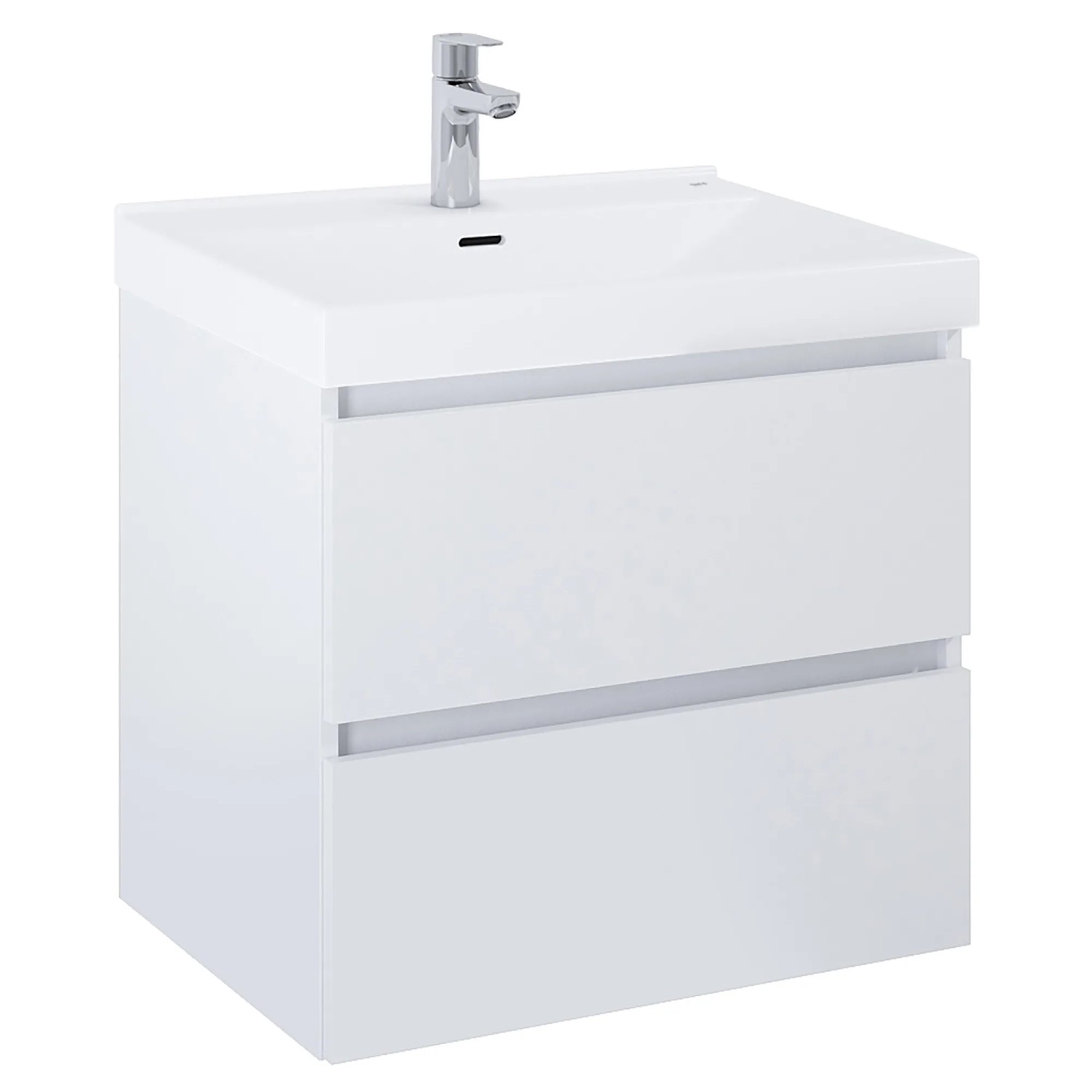 Roca Waschtischunterschrank Evelyne Basic, 60 cm, Weiß Matt mit 2 Schubladen.