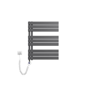 Elektrischer Badheizkörper, anthrazit, 60x76cm, mit Thermostat und Timer. Handtuchheizkörper für das Badezimmer.