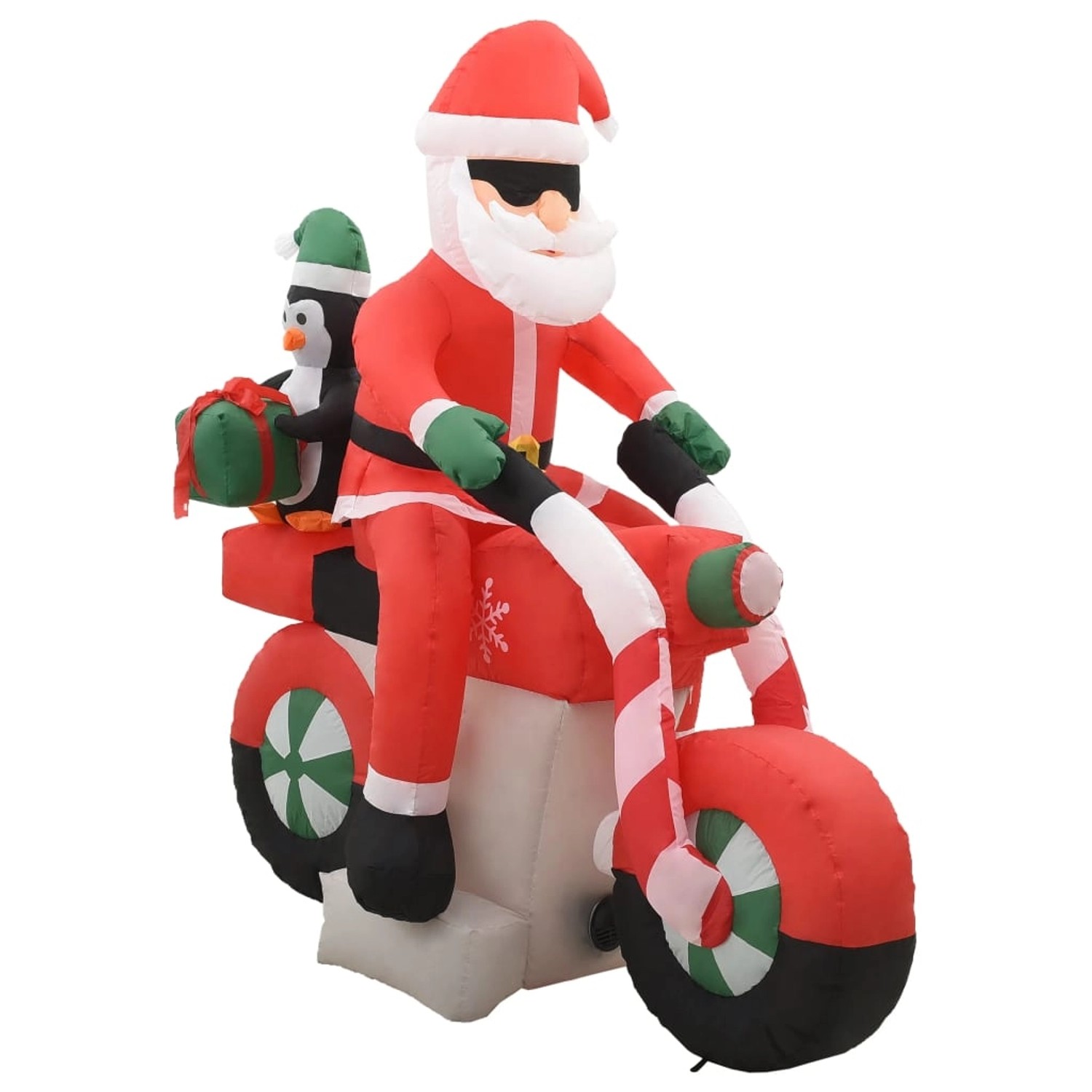 vidaXL Aufblasbarer Weihnachtsmann auf Motorrad LED IP44 160 cm 289304