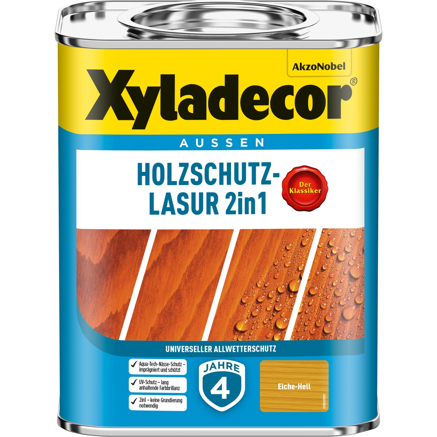 Xyladecor Holzschutz-Lasur 2in1 Eiche-Hell matt 750 ml
