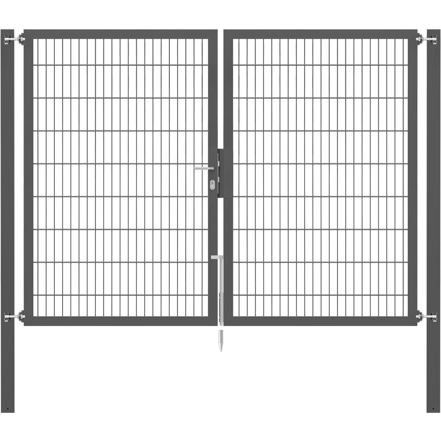 Doppeltor Flexo Plus 250 cm x 180 cm Pfosten 80 cm x 80 cm Anthrazit