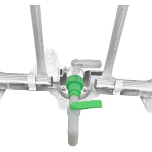IBC Kugelhahn 1 Zoll mit Adapter am IBC Tank, Zubehör für Regentonnen.