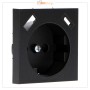 Schwarzer ProCharge Steckdoseneinsatz mit USB-A und USB-C Anschluss.