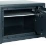 Burg-Wächter Möbeleinsatztresor Magno M 520 E, Tresor mit geöffneter Tür und Fachboden.