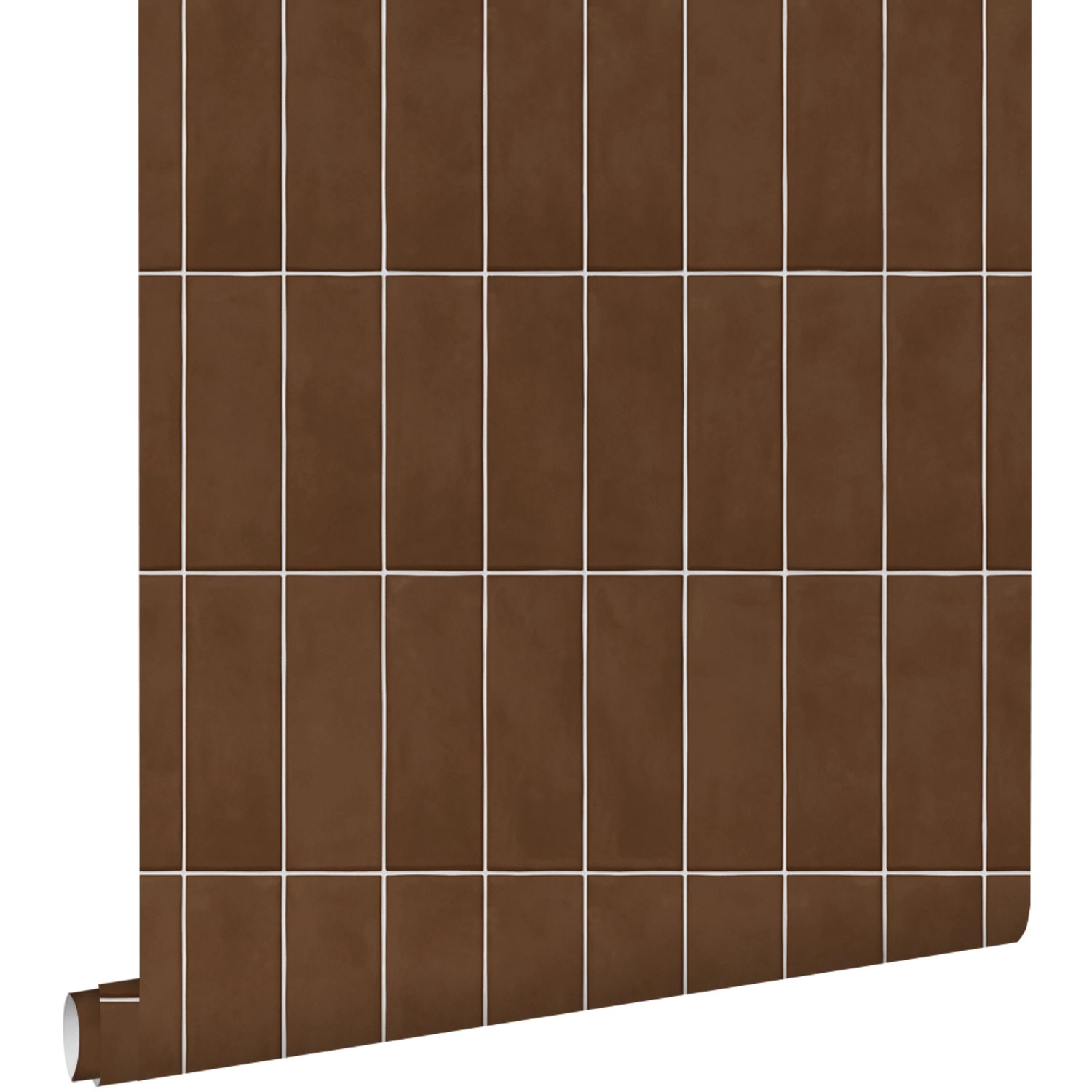 ESTAhome Tapete Fliesenmuster Dunkelbraun 50 x 900 cm günstig online kaufen