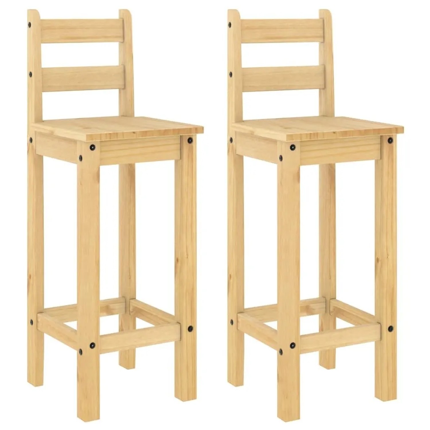 vidaXL Barstühle 2 Stk Massivholz Kiefer 4005693